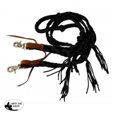 New! Showman ® 8 Ft Braided Nylon Reins With Tassels. Black