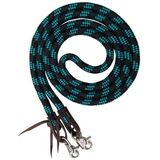 Showman ® 8ft braided nylon barrel reins with scissor snap end - Country Scene Saddlery and Pet Supplies