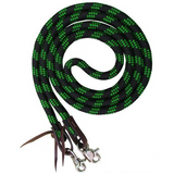 Showman ® 8ft braided nylon barrel reins with scissor snap end - Country Scene Saddlery and Pet Supplies