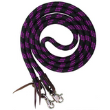 Showman ® 8ft braided nylon barrel reins with scissor snap end - Country Scene Saddlery and Pet Supplies