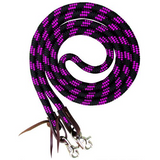 Showman ® 8ft braided nylon barrel reins with scissor snap end - Country Scene Saddlery and Pet Supplies