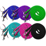 Showman ® 8ft braided soft cotton barrel reins with scissor snap ends - Country Scene Saddlery and Pet Supplies