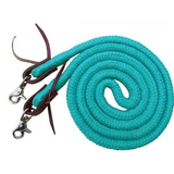 Showman ® 8ft braided soft cotton barrel reins with scissor snap ends - Country Scene Saddlery and Pet Supplies