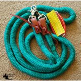 Showman ® 8Ft Braided Soft Cotton Barrel Reins With Scissor Snap Ends Teal (Note Tends To Throw