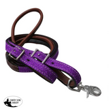 Showman ® 8ft Glitter leather contest reins. - Country Scene Saddlery and Pet Supplies