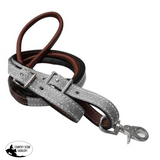 Showman ® 8ft Glitter leather contest reins. - Country Scene Saddlery and Pet Supplies