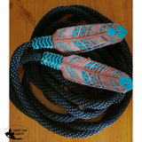 Showman ® 8ft round braided nylon split reins. - Country Scene Saddlery and Pet Supplies