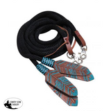 Showman ® 8ft round braided nylon split reins. - Country Scene Saddlery and Pet Supplies