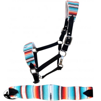 Showman ® Adjustable Black Nylon Bronc Halter With A Padded Southwest Print Horse Wear » Halters