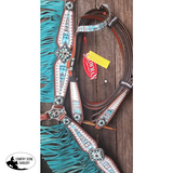 Showman ® " Arctic Aztec" Headstall and breast collar set. - Country Scene Saddlery and Pet Supplies