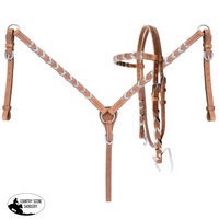 Showman® Argentina Cow Harness Leather Browband Headstall Btowband Bridle