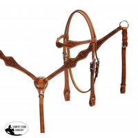 New! Showman ® Argentina Cow Leather Headstall And Breast Collar Set.