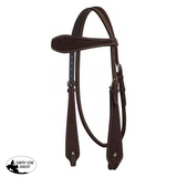 New! Showman ®Argentina Cow Leather Headstall With Basketweave And Floral Tooling. Dark