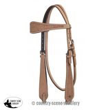 Showman ® Argentina Cow Leather Headstall with Basketweave Tooling. - Country Scene Saddlery and Pet Supplies