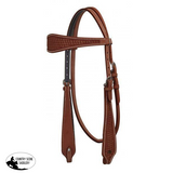 New! Showman ® Argentina Cow Leather Headstall With Basketweave Tooling. Med