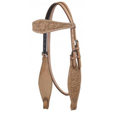 Showman ®Argentina Cow Leather Headstall with Floral Tooling. - Country Scene Saddlery and Pet Supplies