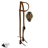 Showman ® Argentina Cow Leather One Ear Headstall with Silver and Copper Engraved Overlayed Buckle - Country Scene Saddlery and Pet Supplies