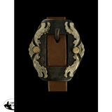 Showman ® Argentina Cow Leather One Ear Headstall with Silver and Copper Engraved Overlayed Buckle - Country Scene Saddlery and Pet Supplies