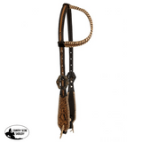 Showman ® Argentina Cow Leather One Ear Headstall with Silver Floral Overlayed Buckle - Country Scene Saddlery and Pet Supplies