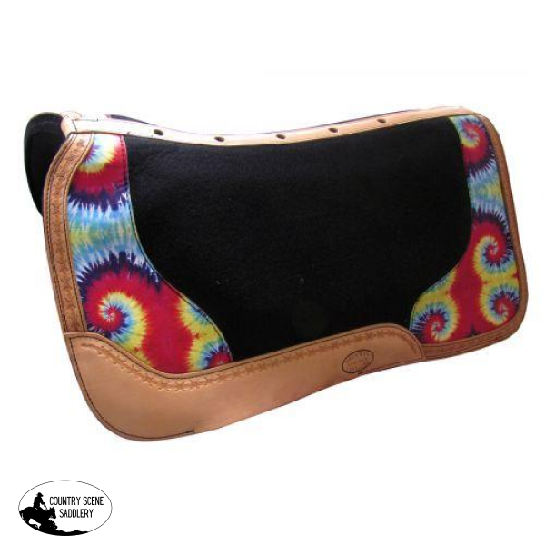 New! Showman ® Argentina Cow Leather Saddle Pad With Tie Dye Overlay. Saddle Pads & Blankets »