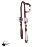 New! Showman ® Argentina Cow Leather Single Ear Headstall With Engraved Silver.