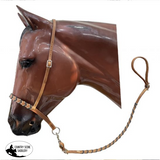 Showman ® Argentina Leather Braided nose tiedown. - Country Scene Saddlery and Pet Supplies