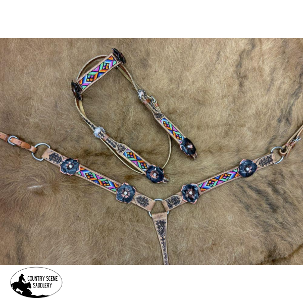 New! Showman ® Aztec Beaded Browband.