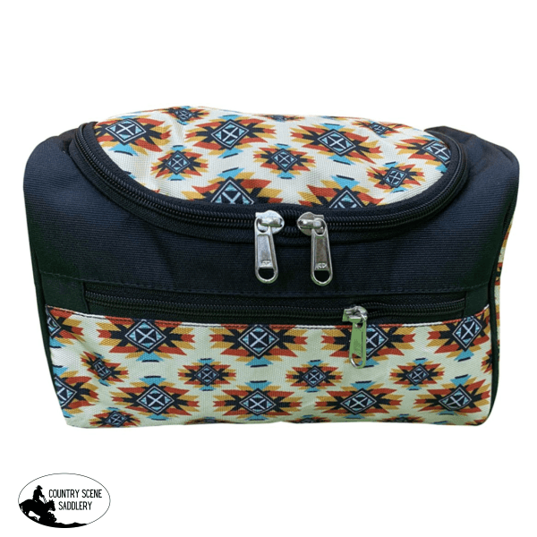 Showman ® Aztec Hanging Toiletry Bag - Cream/Yellow/Blue/Red Western Tack Sets