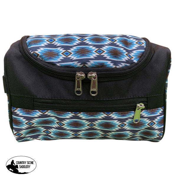 Showman ® Aztec Hanging Toiletry Bag - Grey/Brown/Blue Western Tack Sets