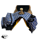 Showman ® Aztec Print Nylon Horn Bag - Blue/Org Saddle Pouches Sacks Bags