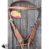 Showman ® Basket Tooled Browband Argentina Cow Leather Headstall - Country Scene Saddlery and Pet Supplies