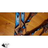 Showman ® Beaded Aztec 4 Piece Headstall and Breastcollar Set. - Country Scene Saddlery and Pet Supplies