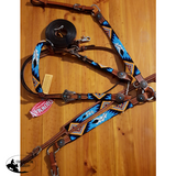 Showman ® Beaded Aztec 4 Piece Headstall and Breastcollar Set. - Country Scene Saddlery and Pet Supplies