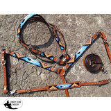 Showman ® Beaded Aztec 4 Piece Headstall and Breastcollar Set. - Country Scene Saddlery and Pet Supplies