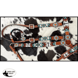 New! Showman ® Beaded Cross & Southwest Design 4 Piece Set. - Country Scene Saddlery and Pet Supplies