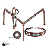 New! Showman ® Beaded Cross & Southwest Design 4 Piece Set. - Country Scene Saddlery and Pet Supplies
