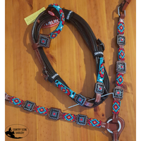 New! Showman ® Beaded Headstall And Breast Collar Set.