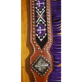 New! Showman® Beaded Headstall And Breast Collar With Ombre Fringe.