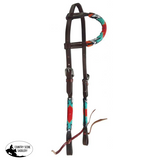Showman ® Beaded one ear headstall with southwest design. - Country Scene Saddlery and Pet Supplies