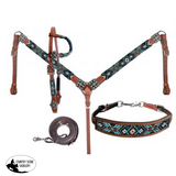 Showman ® Beaded Southwest Design 4 Piece Set. - Country Scene Saddlery and Pet Supplies