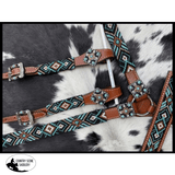 Showman ® Beaded Southwest Design 4 Piece Set. Western Bridle