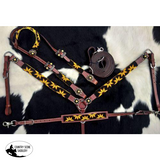 Showman ® Beaded Sunflower 4 Piece Headstall and Breastcollar Set. - Country Scene Saddlery and Pet Supplies