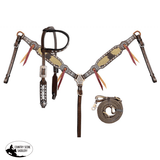 NEW! Showman ® Black & White hair on cowhide inlay Single Ear Headstall and Breast Collar Set. - Country Scene Saddlery and Pet Supplies