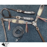 NEW! Showman ® Black & White hair on cowhide inlay Single Ear Headstall and Breast Collar Set. - Country Scene Saddlery and Pet Supplies