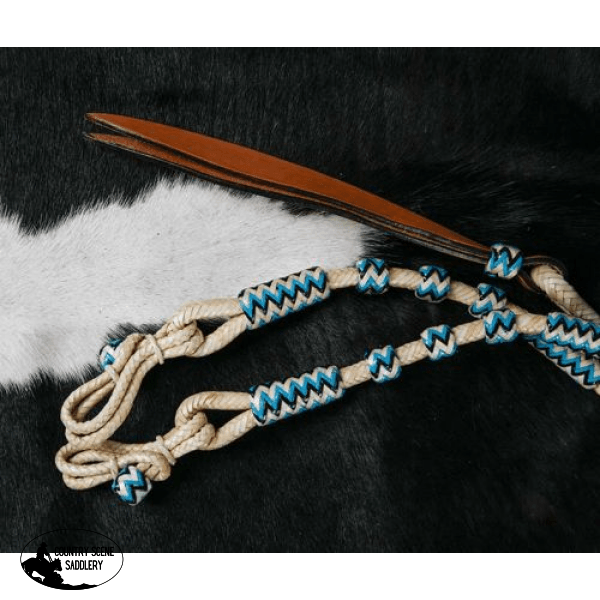 Showman ® Braided Natural Rawhide Romal Reins