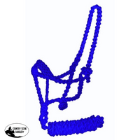 Showman ® Braided Nylon Mule Tape Halter. Large / Blue Mule Tape Halters