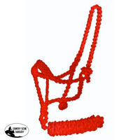 Showman ® Braided Nylon Mule Tape Halter. Large / Red Mule Tape Halters