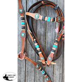 Showman ® Braided rawhide headstall and breast collar set. - Country Scene Saddlery and Pet Supplies