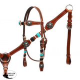 New! ~ Showman ® Braided Rawhide Headstall And Breast Collar Set.