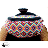 Showman ® Bright Aztec Horse Print Insulated Nylon Saddle Pouch.